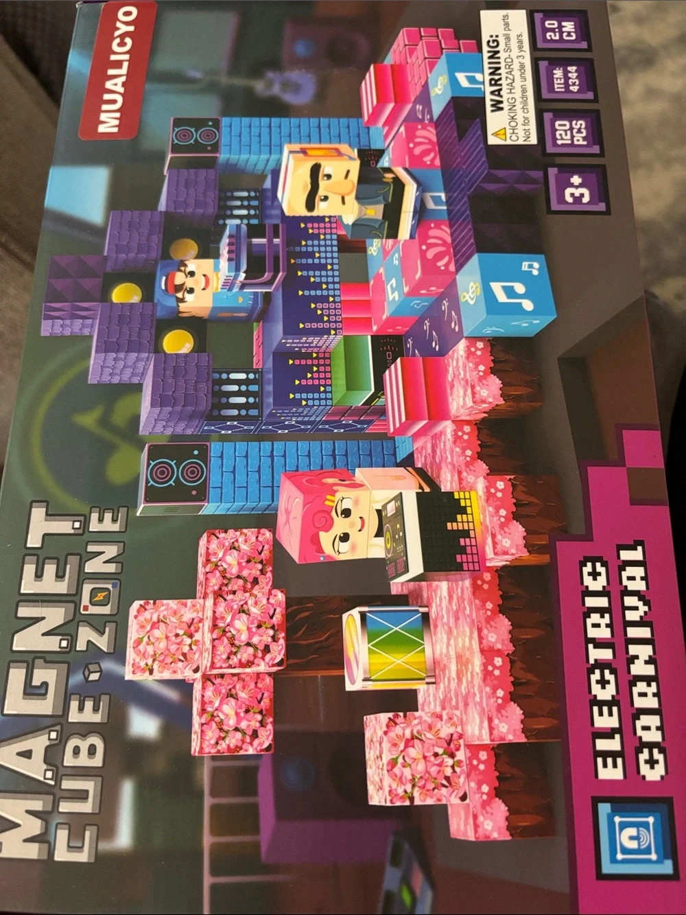 Magnet Cube Zone Kids Magnetic Building Blocks Toy - Blue, Pink, Green